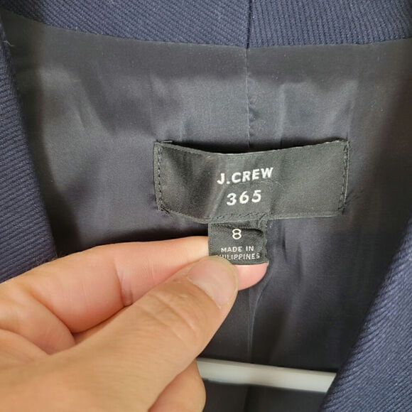 J. CREW 365 NAVY OPEN FRONT BLAZER, SZ 8 - Picture 5 of 13